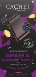 Cachet - Ginger & Blackberry Dark Chocolate, chokladkaka, 100 g