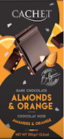 Cachet - Almonds & Orange Dark Chocolate, chokladkaka, 100 g