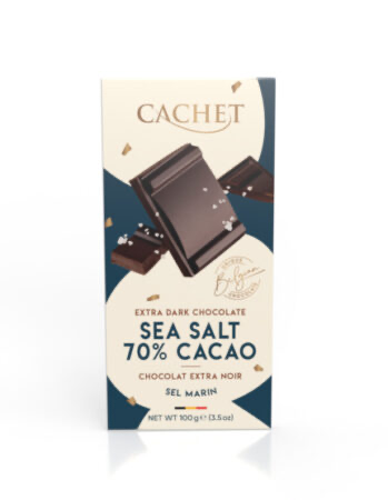 Cachet - Sea Salt 70%, chokladkaka, 100 g