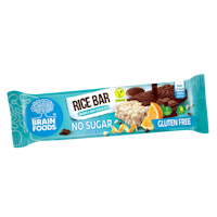 Brain Foods - Rice Bar Orange & Dark Chocolate, risbar, 18 g