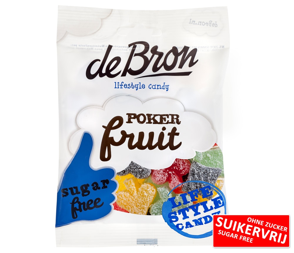 De Bron - Poker Fruit, sura fruktgummin, 90 g