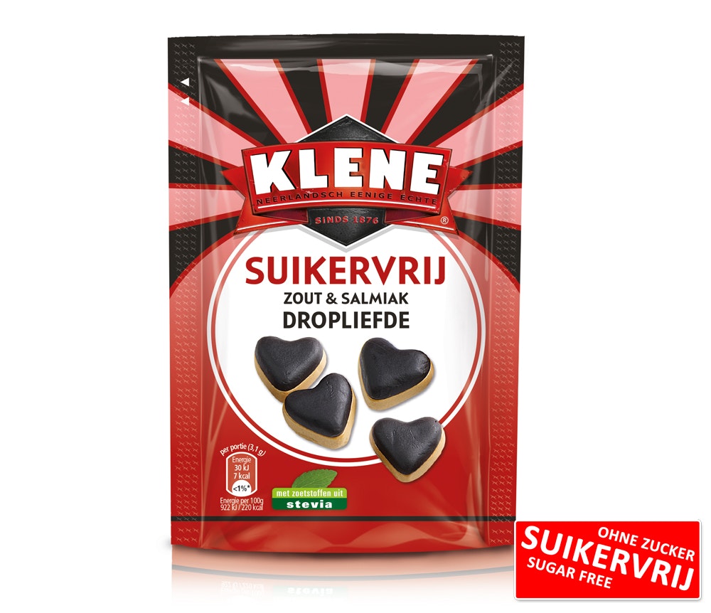 KAMPANJ! Klene - Dropliefde/Salmiakhjärtan, saltlakrits, 90 g