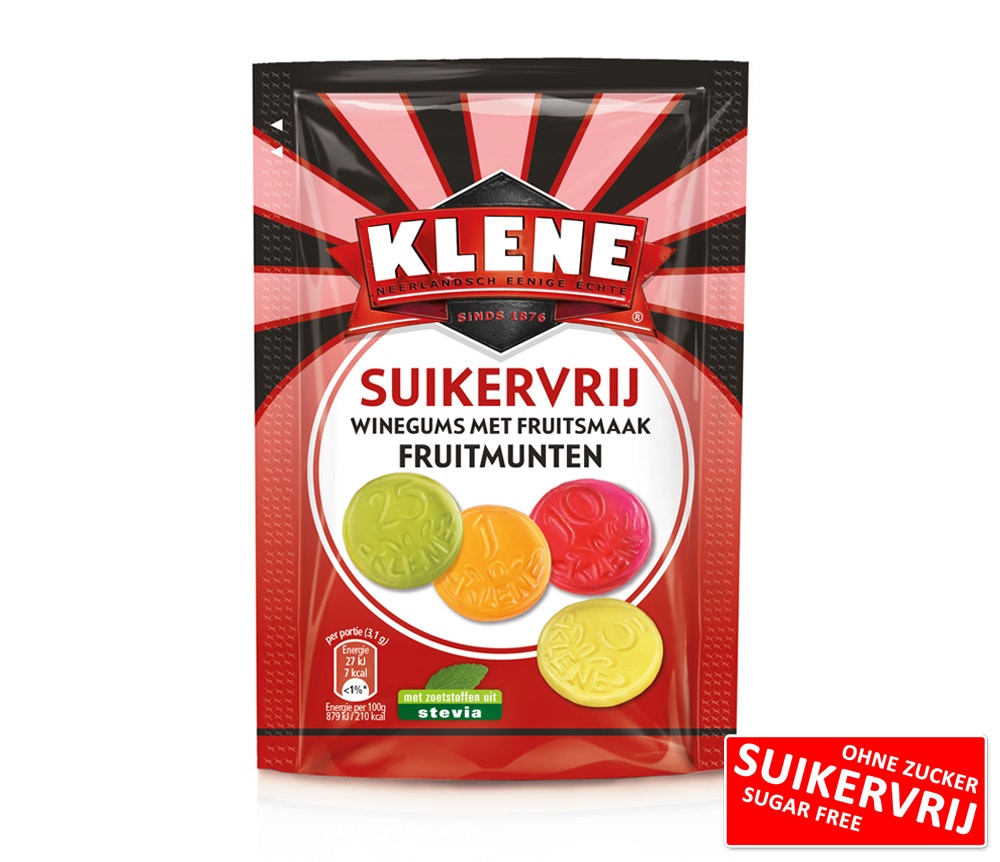 KAMPANJ! Klene - Fruitmunten/Fruktmynt, fruktgummi, 110 g