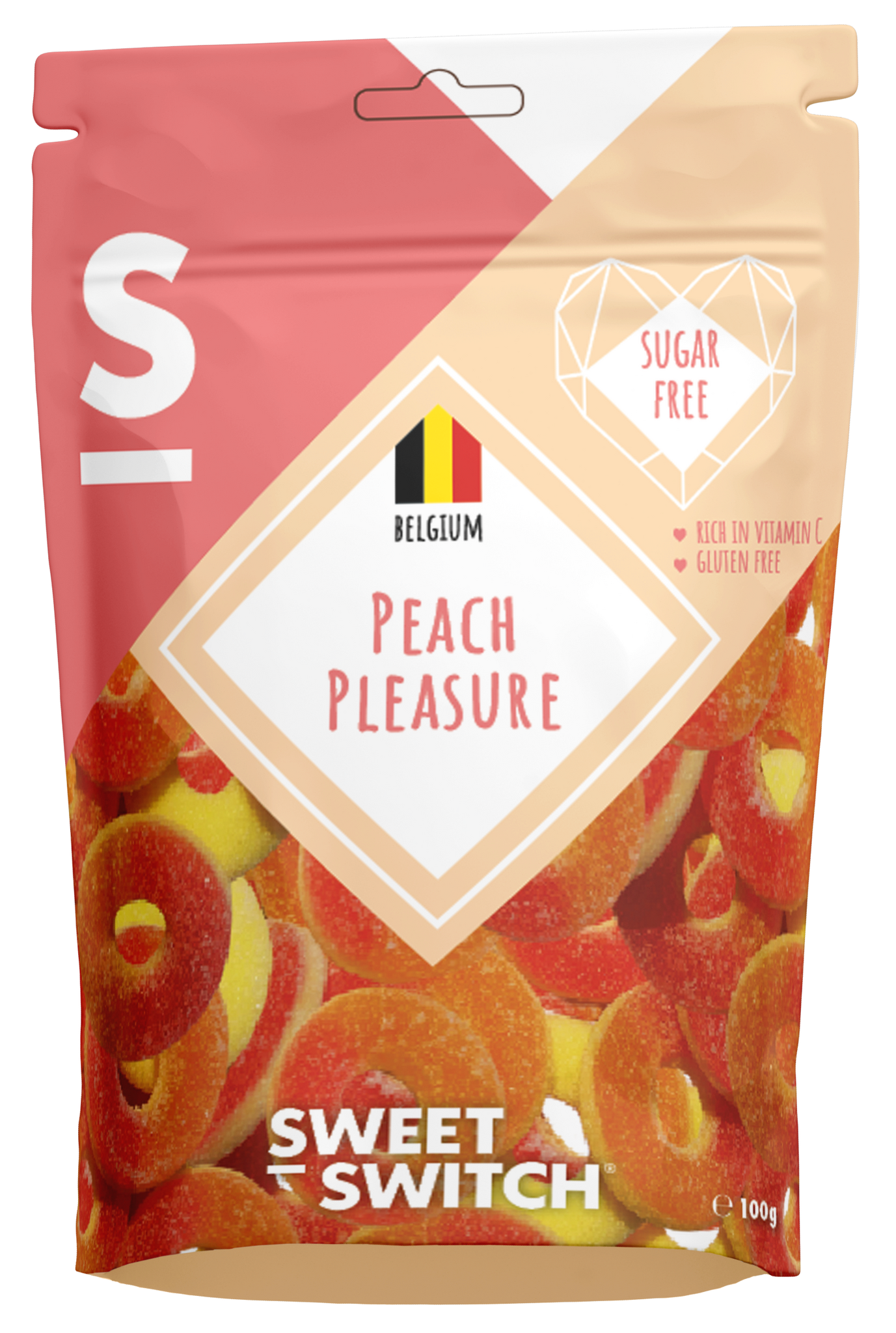 Sweet-Switch - Peach Pleasure, fruktgummi och skumgodis, 100g