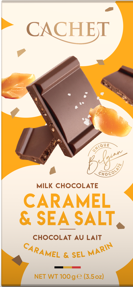 Cachet - Caramel & Sea Salt, chokladkaka, 100g