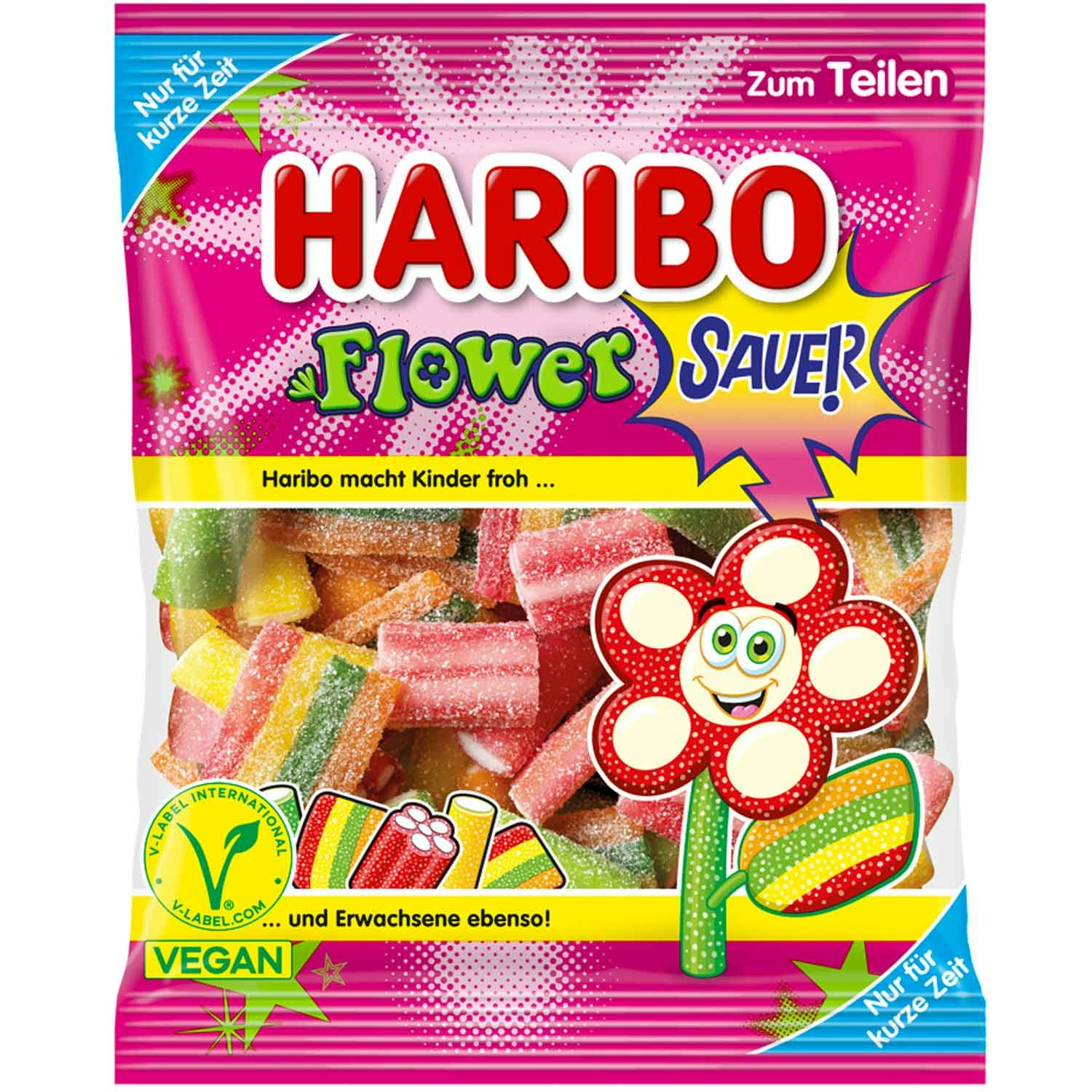 Haribo - Flower Sauer, sura fruktgummin, 160g