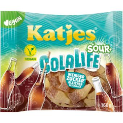 Katjes - Cola Life Sour/Sura Colaflaskor, surt fruktgummin, 160g