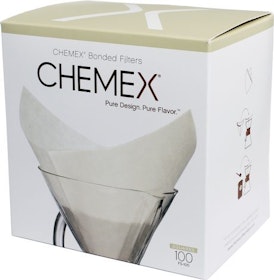 Chemex Pre-folded Squares fyrkantiga kaffefilter till 6, 8 och 10 koppars bryggare, 100 st.