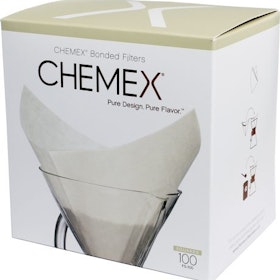 Chemex Pre-Folded Square Paper Filters for 6, 8 and 10 Cup Coffee Maker, 100 pcs