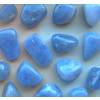 Blå Kalcedon som Trumlad Kristall
