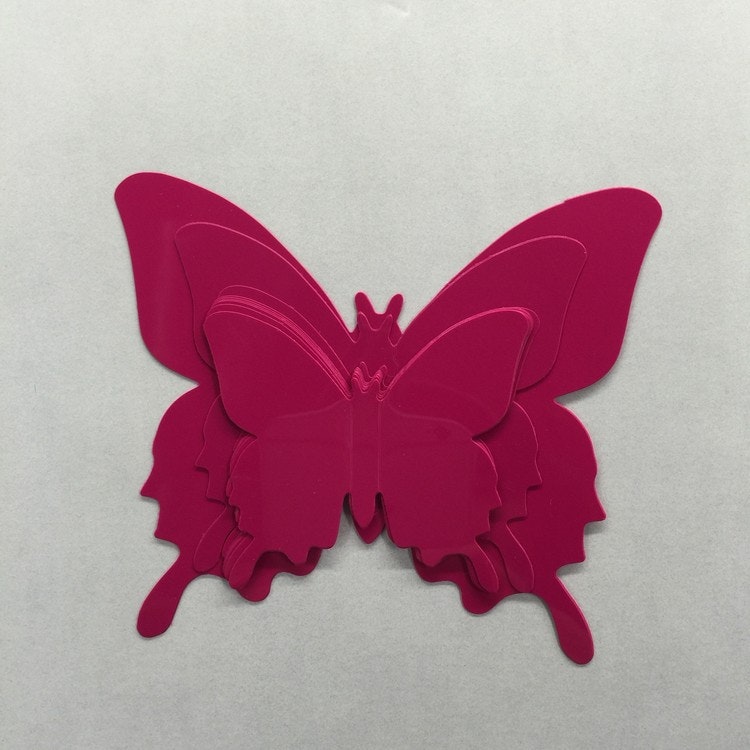 Väggdekor - 3D fjärilar, Enfärgade 12st - VinylaHem