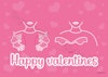 Happy valentines kort - rosa (A6)