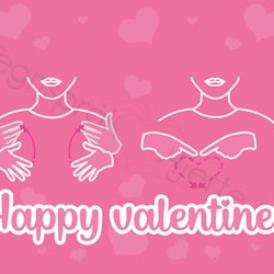 Happy valentines kort - rosa (A6)
