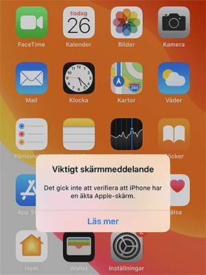 Viktigt skärmmeddelande