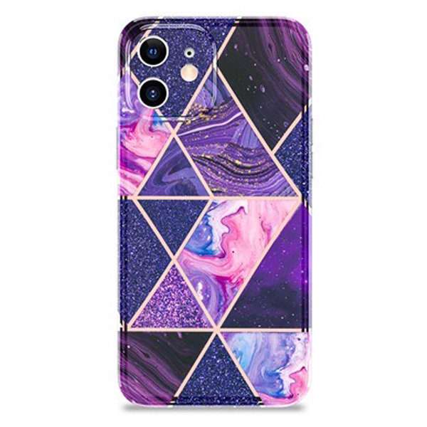 iPhone 12/12 Pro Silikonskal Marble Purple