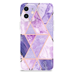 iPhone 12/12 Pro Silikonskal Marble Light Purple