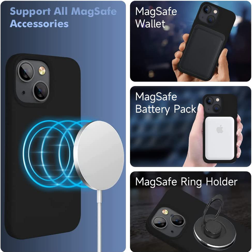 iPhone 14 Silikonskal med MagSafe - midnatt