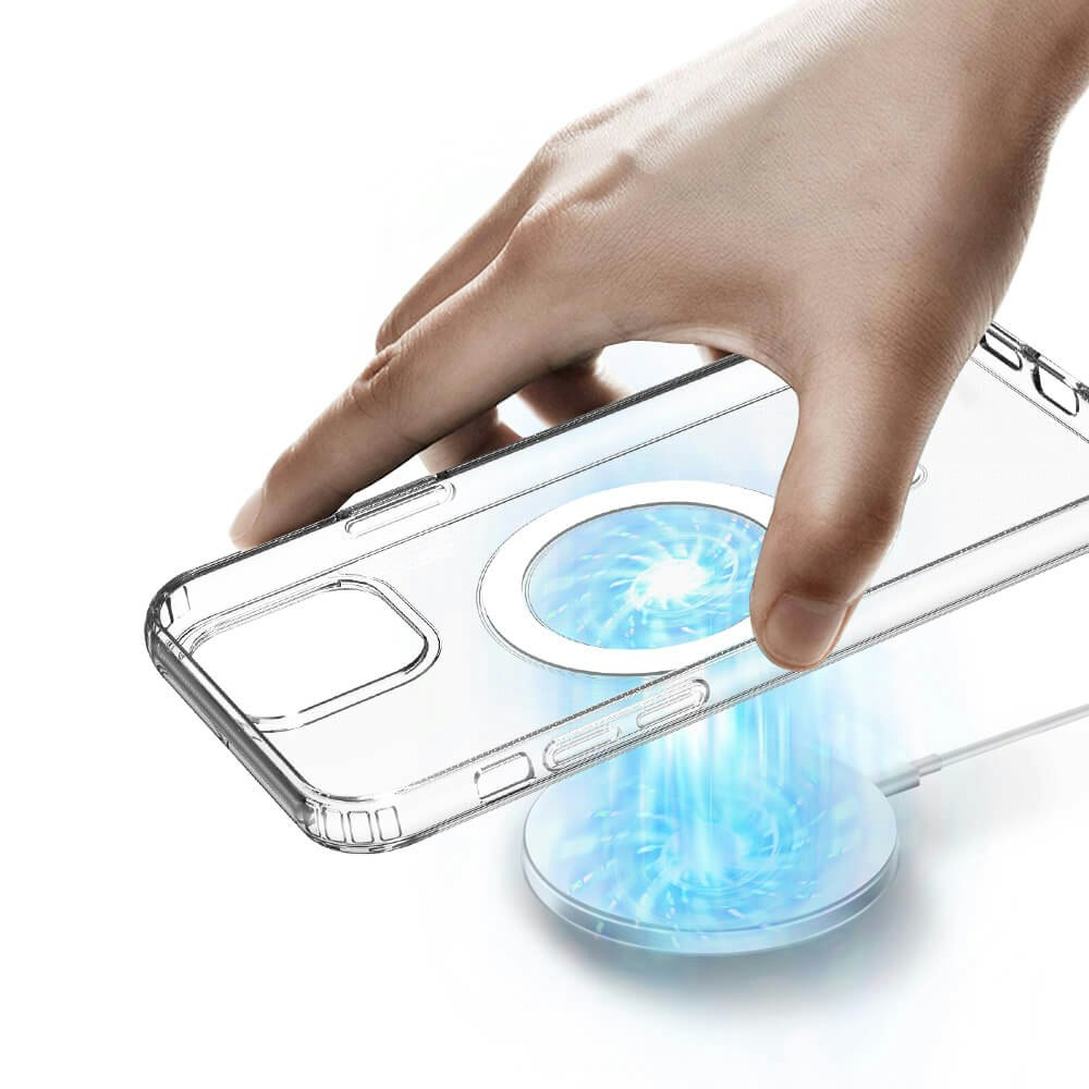 iPhone 14 Plus Clear PC Magnetic Wireless Charging Case Transparen