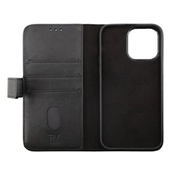 iPhone 14 Pro Max Plånboksfodral Läder Rvelon - Svart