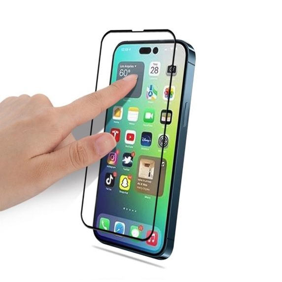 iPhone 15 Pro MC Heltäckande Skärmskydd härdat glas med förpackning