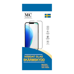 iPhone 15 Plus MC Heltäckande Skärmskydd härdat glas med förpackning