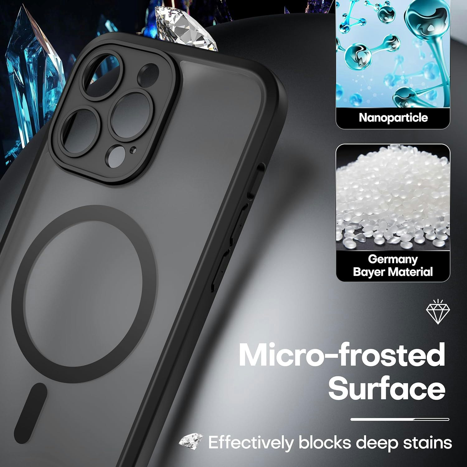iPhone 15 Plus MagSafe silikonskal i svart färg