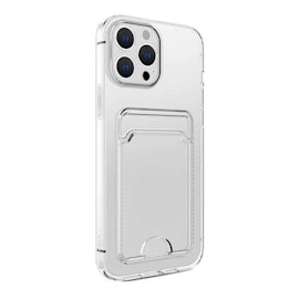 iPhone 15 Pro Stöttåligt Skal med Korthållare - Transparent