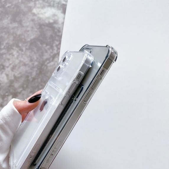 iPhone 12 Mini Stöttåligt Skal med Kortfack - Transparent