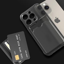 iPhone 13 Pro Stöttåligt Skal med Kortfack - grå
