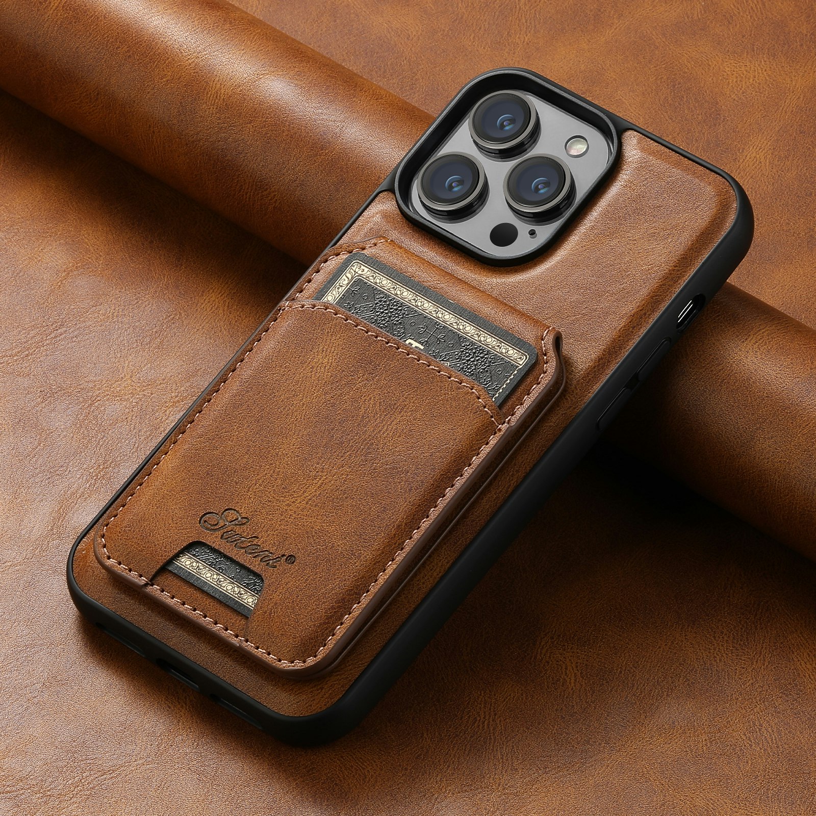 iPhone 14 Pro Max 2in1 Magsafe Skal med Korthållare-Mörkbrun