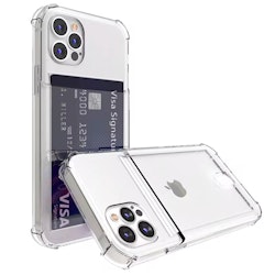 iPhone 16 Pro Stöttåligt Skal med Kortfack-Transparent