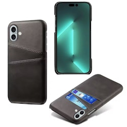 iPhone 16 Plus Skal med Kortfack Svart
