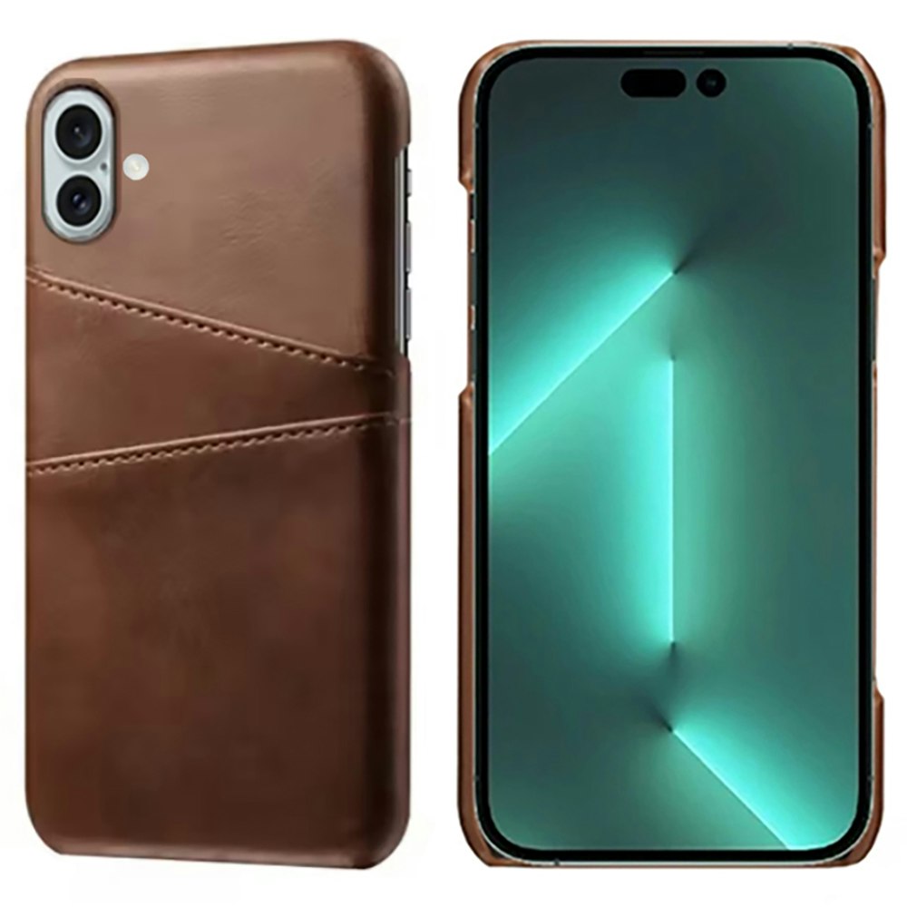 iPhone 16 Plus Skal med Kortfack Brun