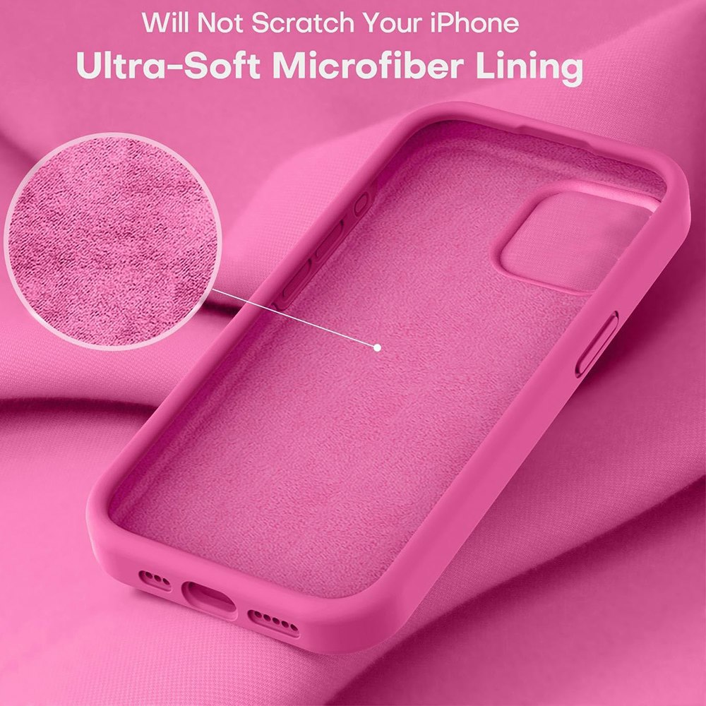 iPhone 16 Pro Max MC Silikonskal Cerise färg