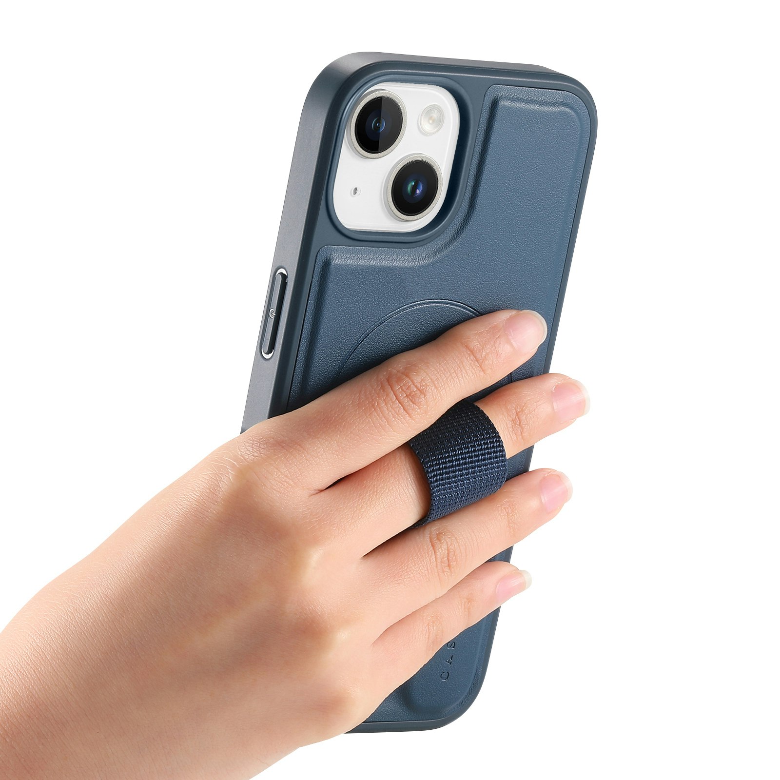 iPhone 14 Plånbok med MagSafe-skal & fingerband Blå