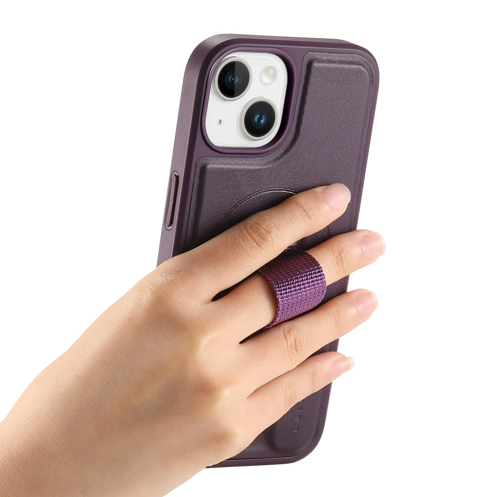 iPhone 14 Plånbok med MagSafe-skal & fingerband Lila
