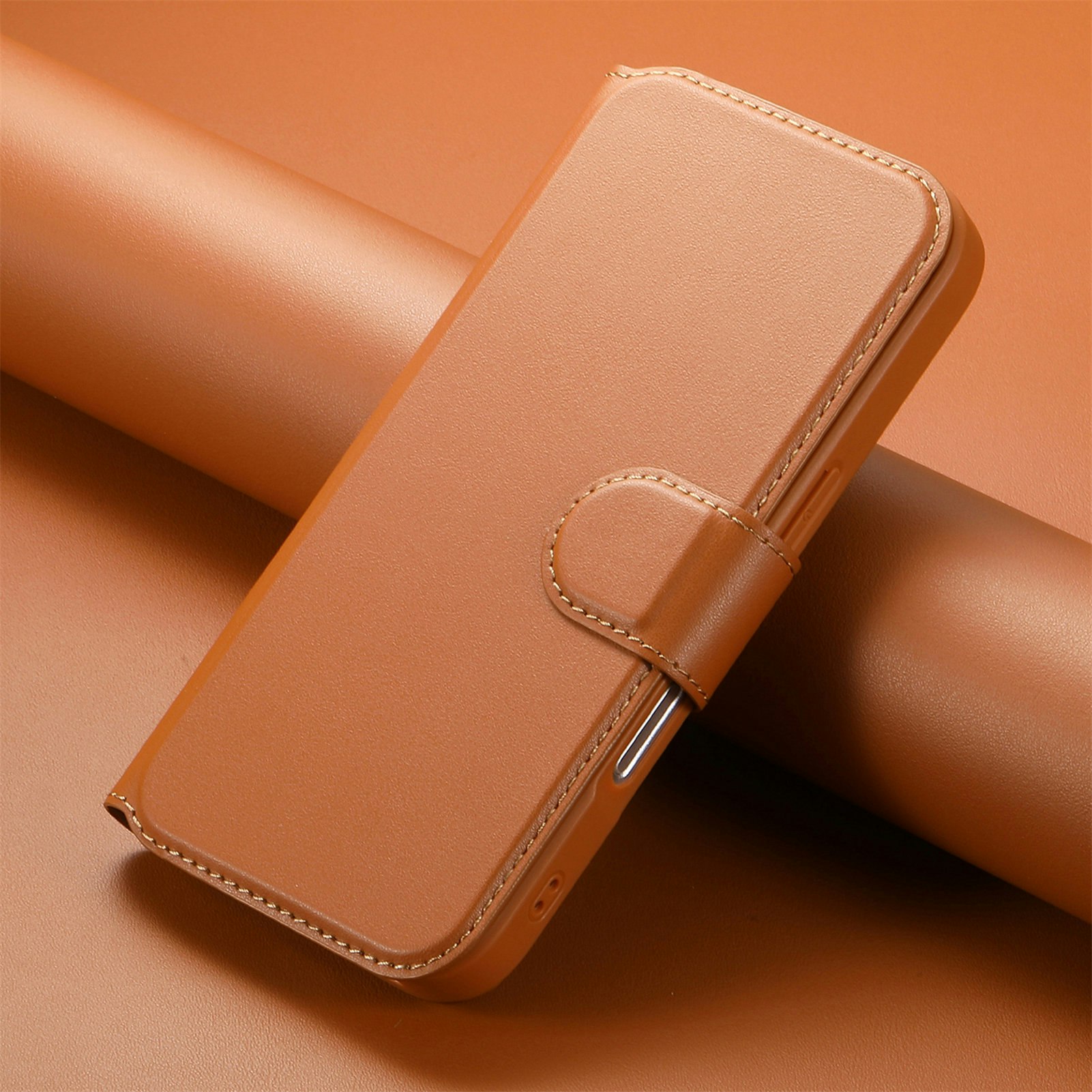 iPhone 15 Plånbok med MagSafe-skal & fingerband Brun