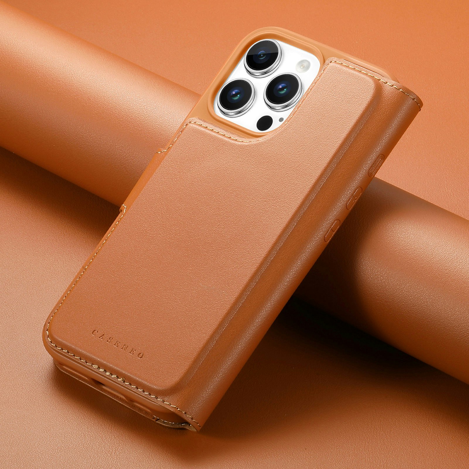 iPhone 16 Pro Max Plånbok med MagSafe-skal & fingerband Brun