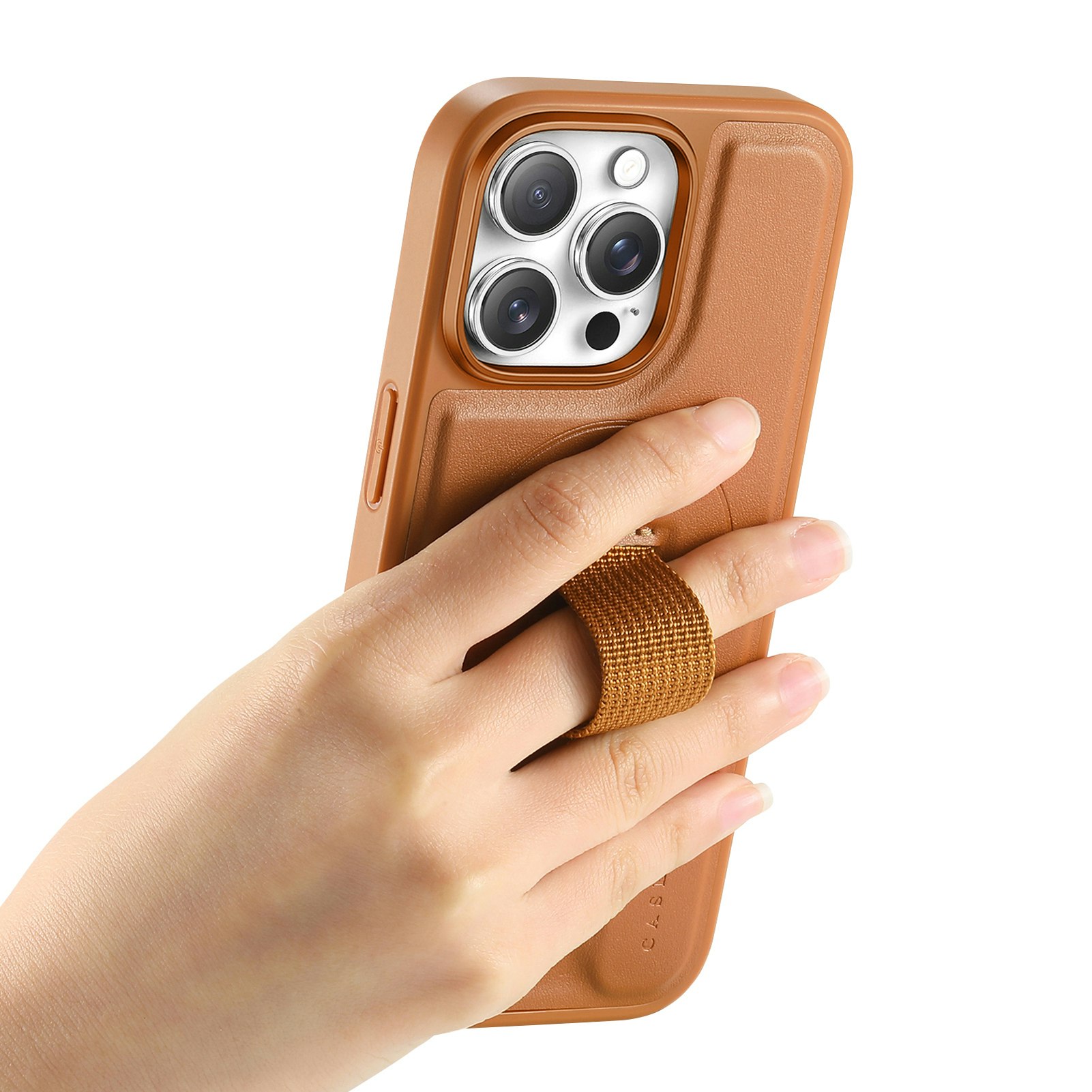 iPhone 16 Pro Max Plånbok med MagSafe-skal & fingerband Brun