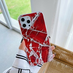 iPhone 12/12Pro Silikonskal Marble Red