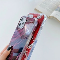 iPhone 12/12Pro Silikonskal Marble Red