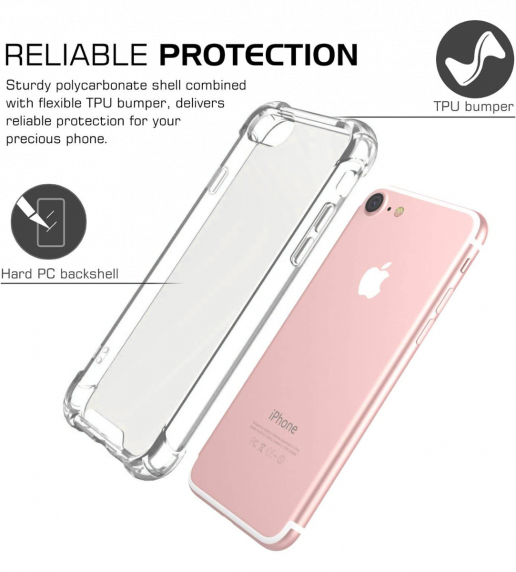 iPhone 7/8/SE2020 Shockproof Silicone Case Transparent