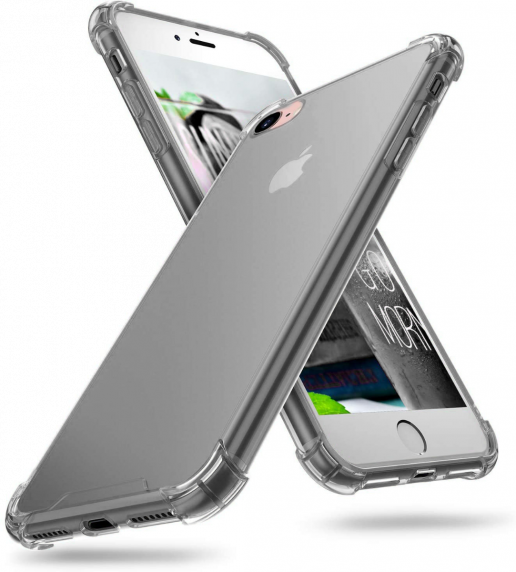 iPhone 7/8/SE2020 Shockproof Silicone Case Transparent Black