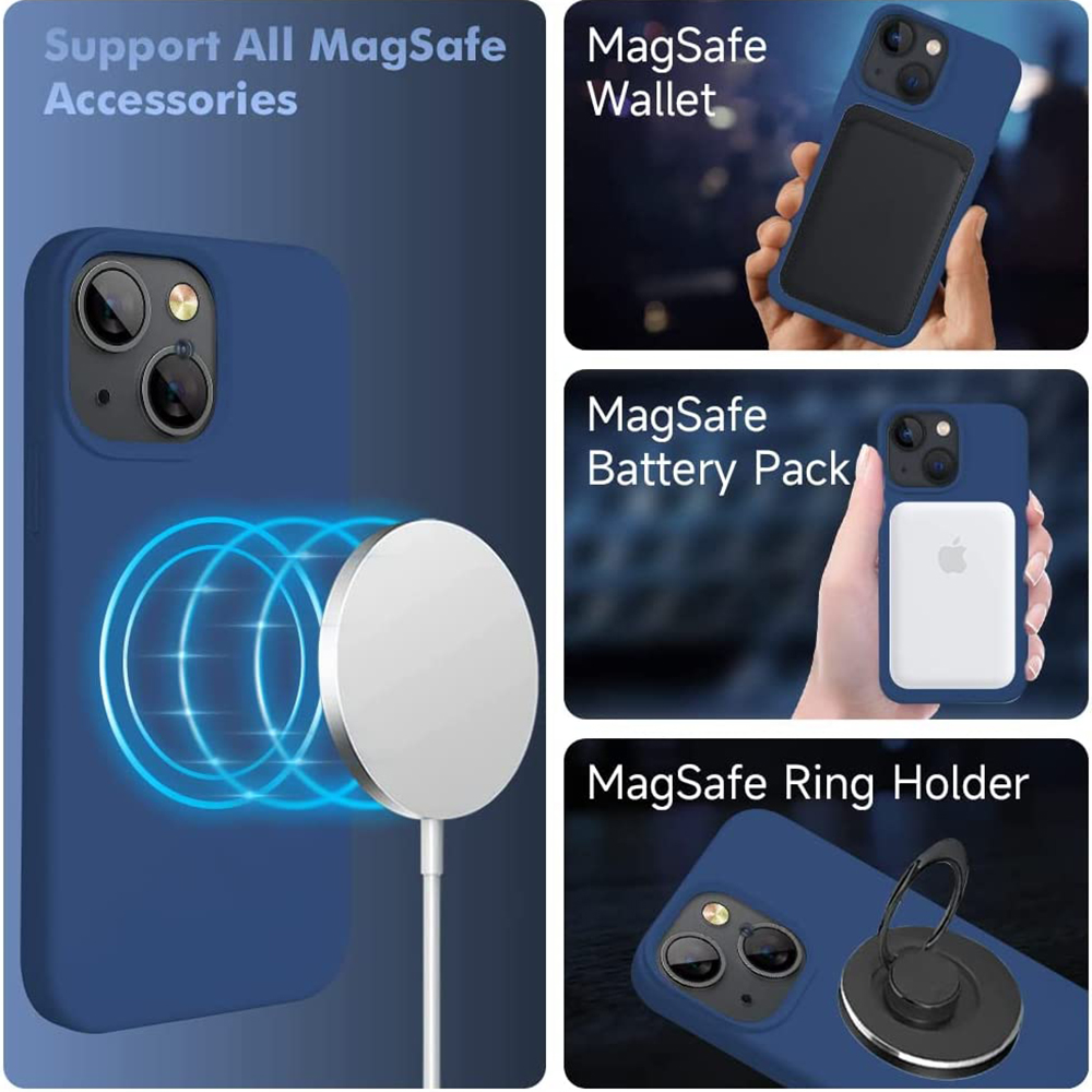 iPhone 14 Plus Silikonskal med MagSafe - stormblå