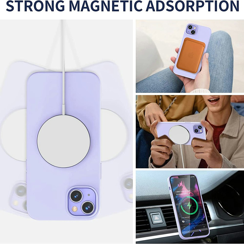 iPhone 14 Silikonskal med MagSafe - syrenblå