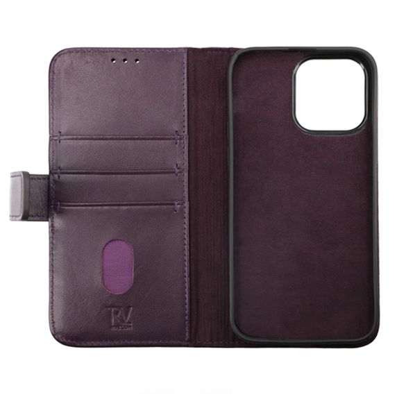 iPhone 14 Plånboksfodral Läder Rvelon - Lila