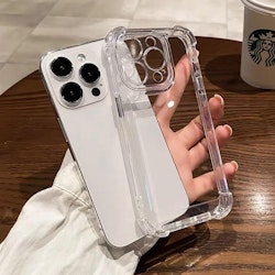 iPhone 14 Pro silikonskal med kameraskydd transparent