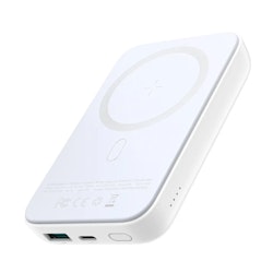 Magnetic Wireless Mini Powerbank 10000mAh, USB-C, USB-A - White