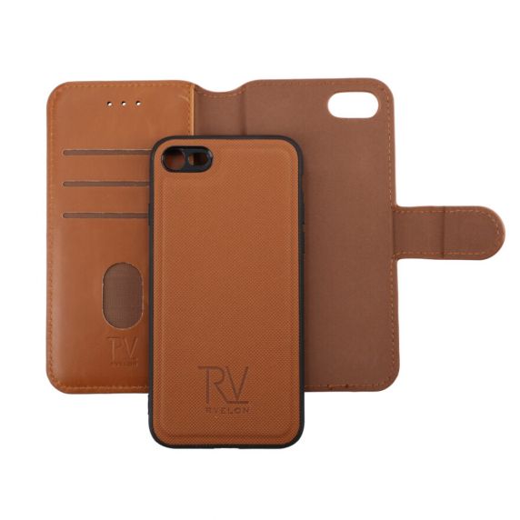 iPhone 7/8/SE2020 RV plånboksfodral magnet guldbrun