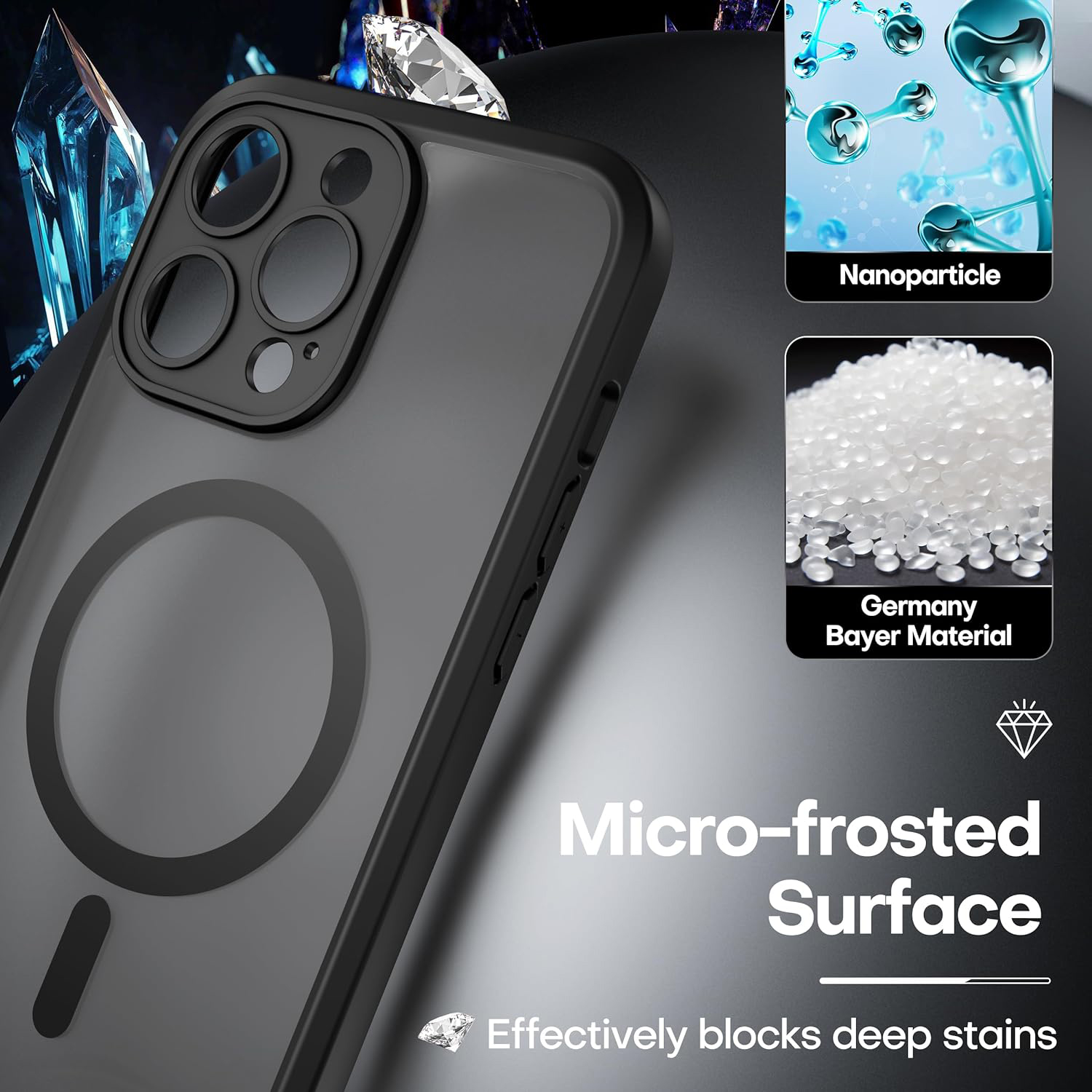 iPhone 15 Pro MagSafe silikonskal i svart färg